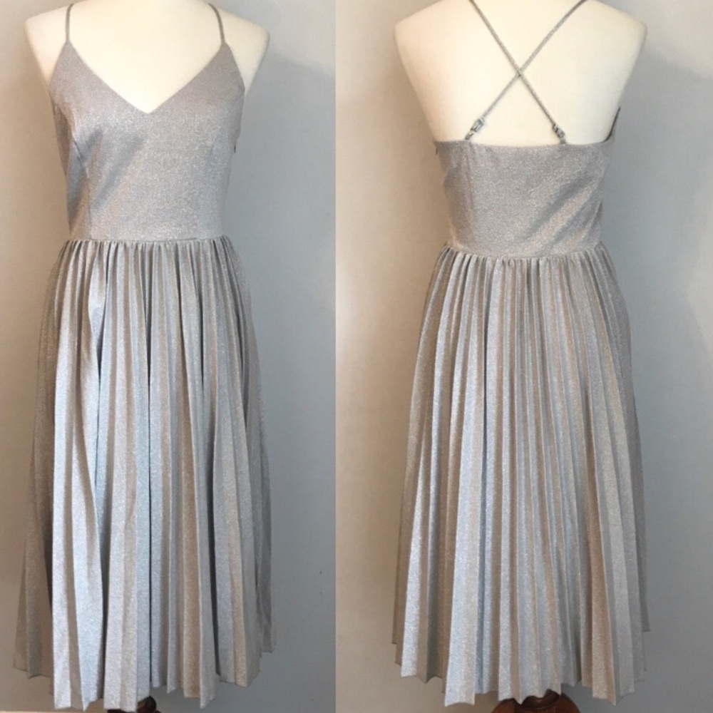 NWT ANTHROPOLOGIE SILVER LUNAR DRESS